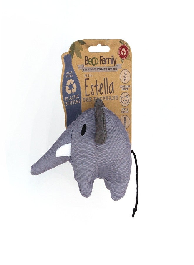 Beco Soft Estella The Elephant Squeeker Dog Toy, 72% Recycled Materials, Small, Grey - Image 4